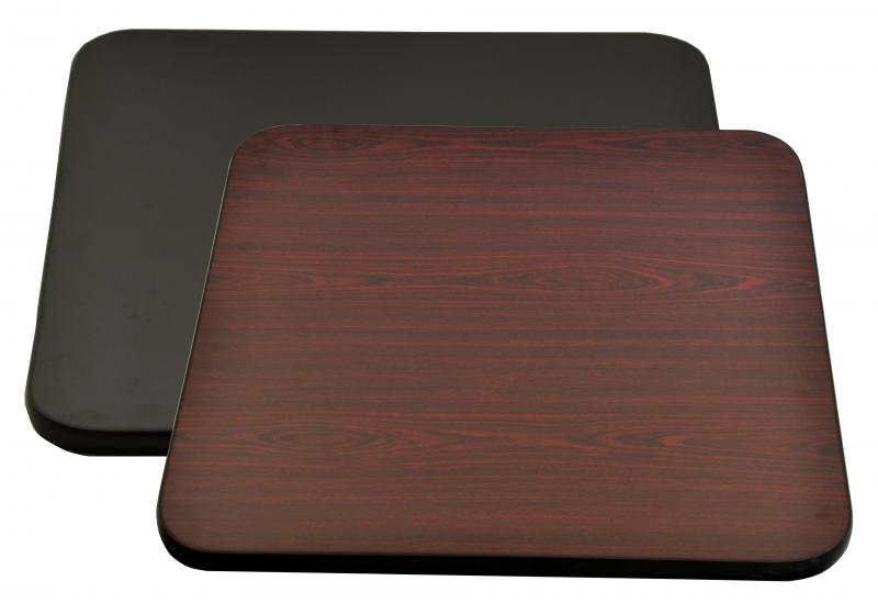 30" x 48" x 1" Mahogany/Black Rectangular Table Top